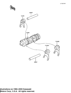AR80 Gear change drum & forks