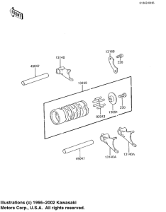  Gear change drum & forks
