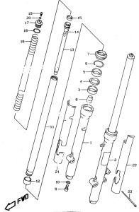 RM80 Вилка передней оси