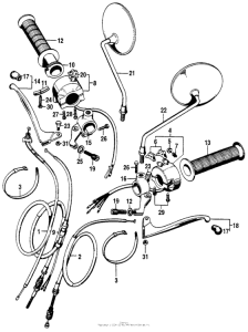 SL90 Turn signal + lighting switch + cable