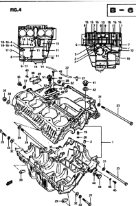 GS850 Картер двигателя