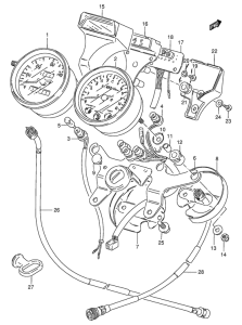 GN125 Спидометр-тахометр
