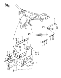 KZ1000 Ящик аккумуляторной батареи