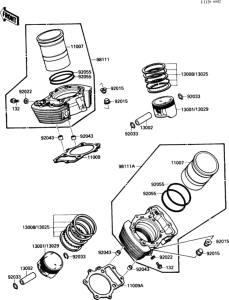 VN1500 Цилиндр и поршни