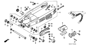 CR125R Rear fork / drive chain