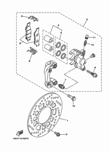 TW200E Передний суппорт