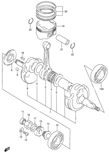 DR-Z250 Вал коленчатый