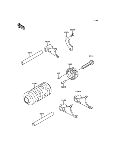 KX65 Валы и вилки переключения передач