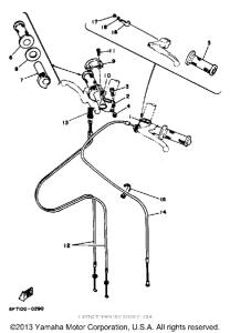 TZ250J Руль -тросы
