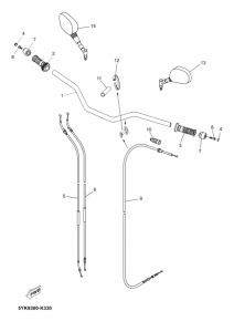 MT03 Рулевой рычаг и кабель