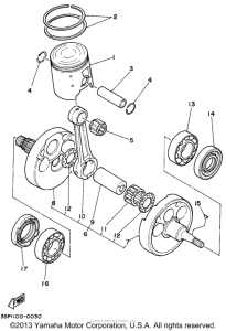 WR250Z Коленвал,поршни