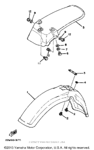 YZ80K Крыло переднее и задние