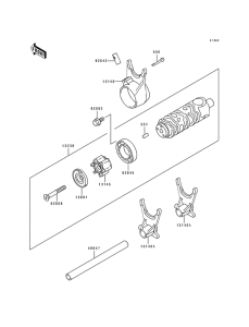  Gear change drum / shift forks