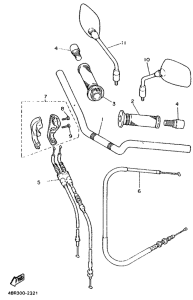 XJ600S Manubrio . cable