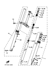 TZR125 Front fork assy(ur silv