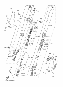 WR450F Вилка передней оси
