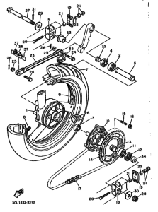 FZR750R FZR750RU Rear wheel complete assy