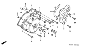 XR400R Крышка картера левая
