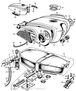 CB450 Fuel tank + seat