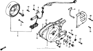XR500R Left crankcase cover + alternator 81-82