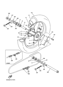YZ125 Rear wheel complete assy
