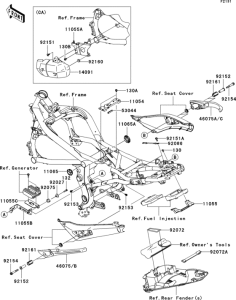 ER650 Рама ,крепежные детали