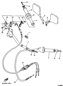 TDR125 Steering handle. cable