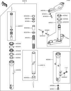 EX250 Передняя вилка
