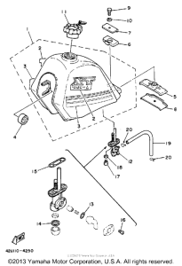 XT250L Топливный бак
