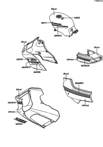 EX500 Decal(blue / white)(ex500-b3 / b4)
