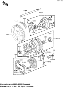 KZ250 Rear hub / brake / belt