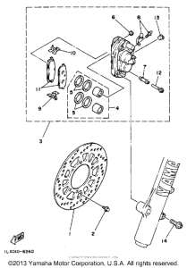 YZ250U Передний суппорт