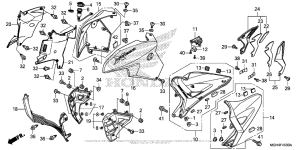 VFR1200X (DCT) Обтекатель средняя часть