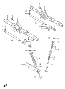 GSX600 Распределительный вал-клапаны