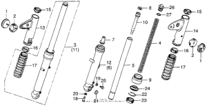 CB200T Передняя вилка