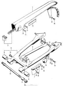 XL100 Swingarm + chain case
