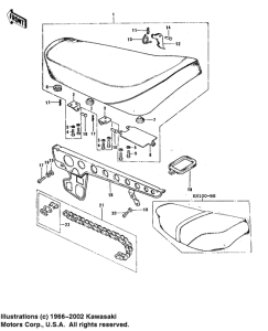 KH100 Seat / chain cover / chain