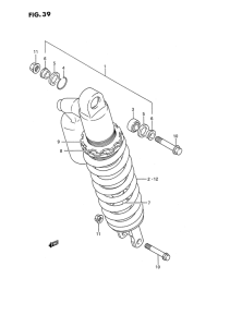 RMX250 Абсорбер удавный в сборе задний