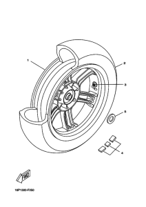 VP125 Rear wheel complete assy