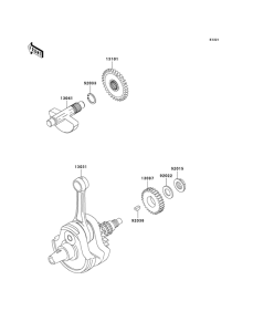 KLX300R Вал коленчатый