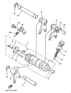 RT100H Shift cam. fork