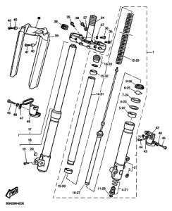 TT600R Передняя вилка