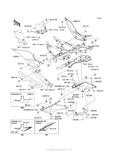 EX250 Боковые обтекатели