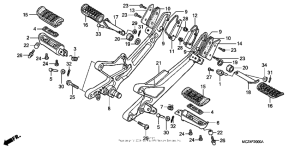 CB900F Подножки