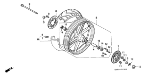 NSR75 Rear wheel complete assy