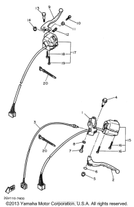 XV535SH Рулевые переключатели