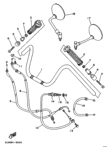 XV250S Steering handle. cable
