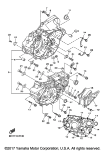 WR450F Картер двигателя