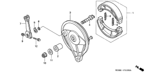 VT125 Задний тормоз