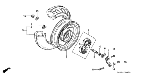 SJ50 Rear wheel complete assy